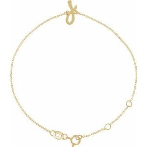 14K YELLOW INITIAL J 6 1/2-7 1/2" BRACELET