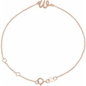 14K ROSE INITIAL W 6 1/2-7 1/2" BRACELET