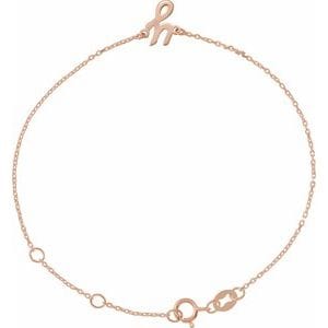 14K ROSE INITIAL Y 6 1/2-7 1/2" BRACELET