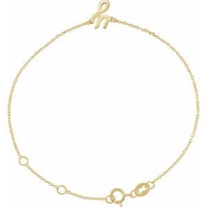14K YELLOW INITIAL Y 6 1/2-7 1/2" BRACELET