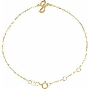 14K YELLOW INITIAL G 6 1/2-7 1/2" BRACELET