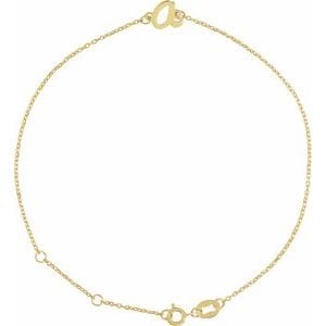 14K YELLOW INITIAL A 6 1/2-7 1/2" BRACELET