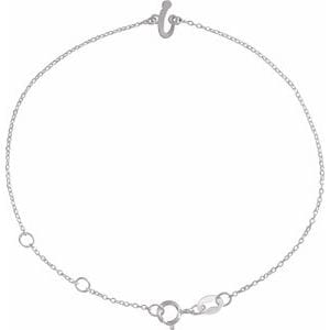 PLATINUM INITIAL I 6 1/2-7 1/2" BRACELET