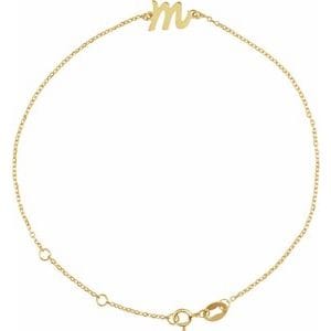 14K YELLOW INITIAL M 6 1/2-7 1/2" BRACELET