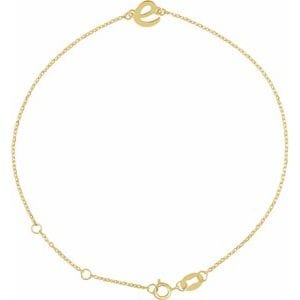 14K YELLOW INITIAL E 6 1/2-7 1/2" BRACELET