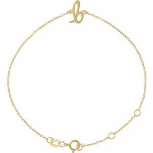 14K YELLOW INITIAL B 6 1/2-7 1/2" BRACELET