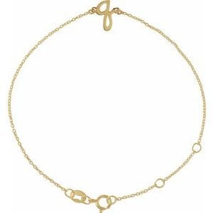 14K YELLOW INITIAL Q 6 1/2-7 1/2" BRACELET