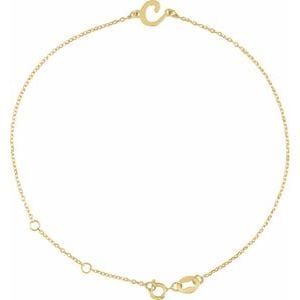 14K YELLOW INITIAL C 6 1/2-7 1/2" BRACELET