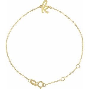 14K YELLOW INITIAL K 6 1/2-7 1/2" BRACELET
