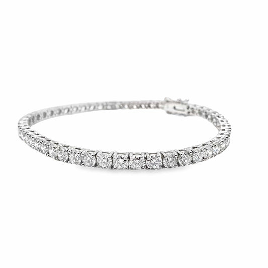 14K WHITE GOLD 7.70 CT TW 7" LAB GROWN DIAMOND BRACELET