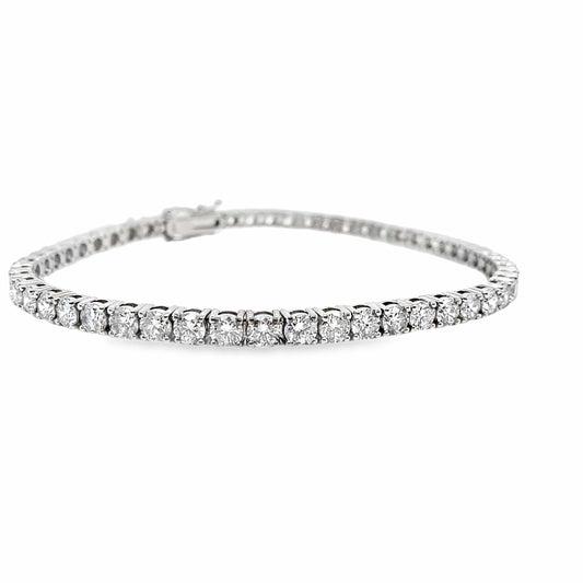14K WHITE GOLD 6.02 CT TW LAB GROWN DIAMOND TENNIS BRACELET