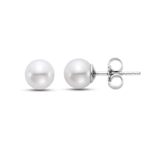 5-5.5MM EARRING" A" 14K WHITE GOLD