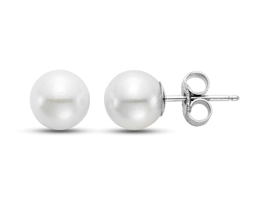6.5-7MM EARRING" A" 14K WHITE GOLD