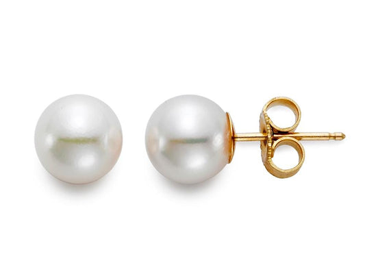 7-7.5MM EARRING "AA" 18K YELLOW GOLD