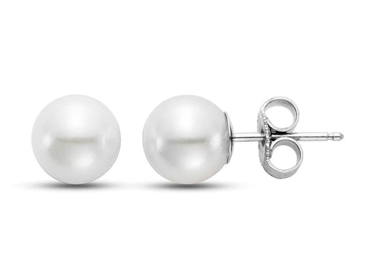 7-7.5MM EARRING "A" 14K WHITE GOLD