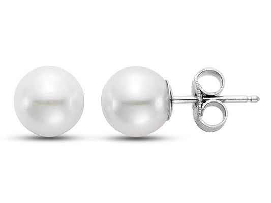 7.5-8MM EARRING "A" FRESHWATER PEARL 14K WHITE GOLD