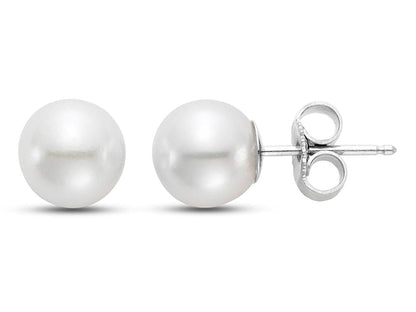 8.5-9MM EARRING "A" FRESHWATER PEARL 14K WHITE GOLD