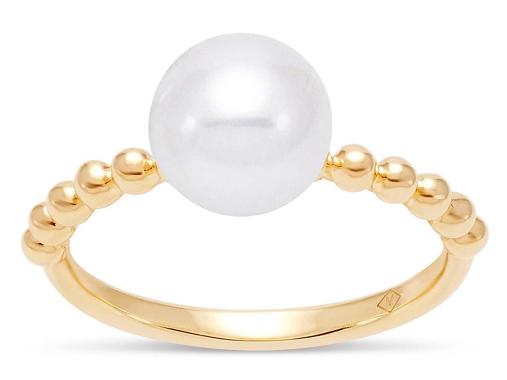 8-8.5MM Freshwater Pearl Ring 14K Yellow Gold