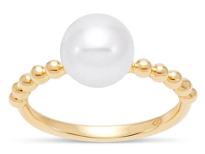 8-8.5MM Freshwater Pearl Ring 14K Yellow Gold