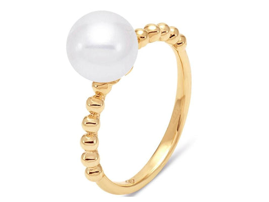 8-8.5MM Freshwater Pearl Ring 14K Yellow Gold