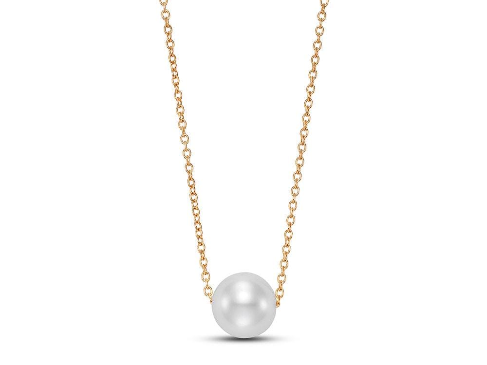 7.5-8MM WHITE FRESHWATER PEARL FLOATING 14KY