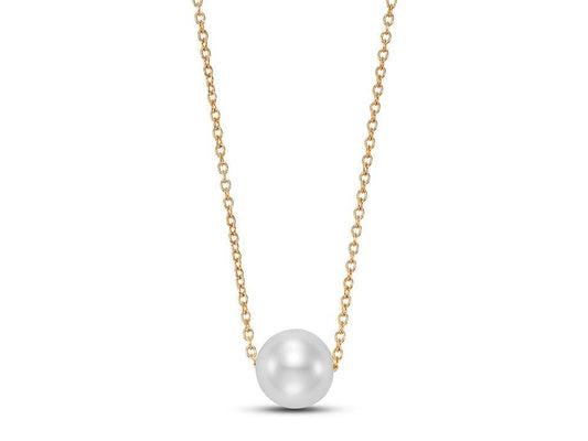 7.5-8MM WHITE FRESHWATER PEARL FLOATING 14KY