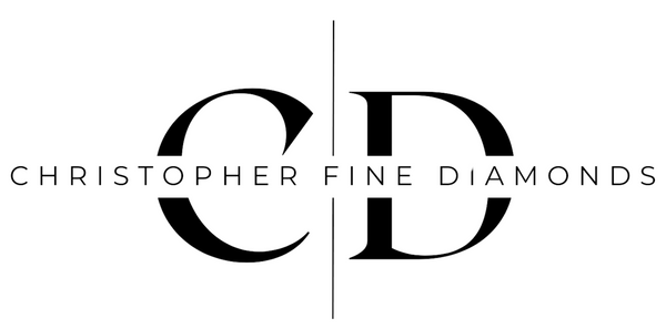 Logo with large CD letters and text Christopher Fine Diamonds in black on a white background.