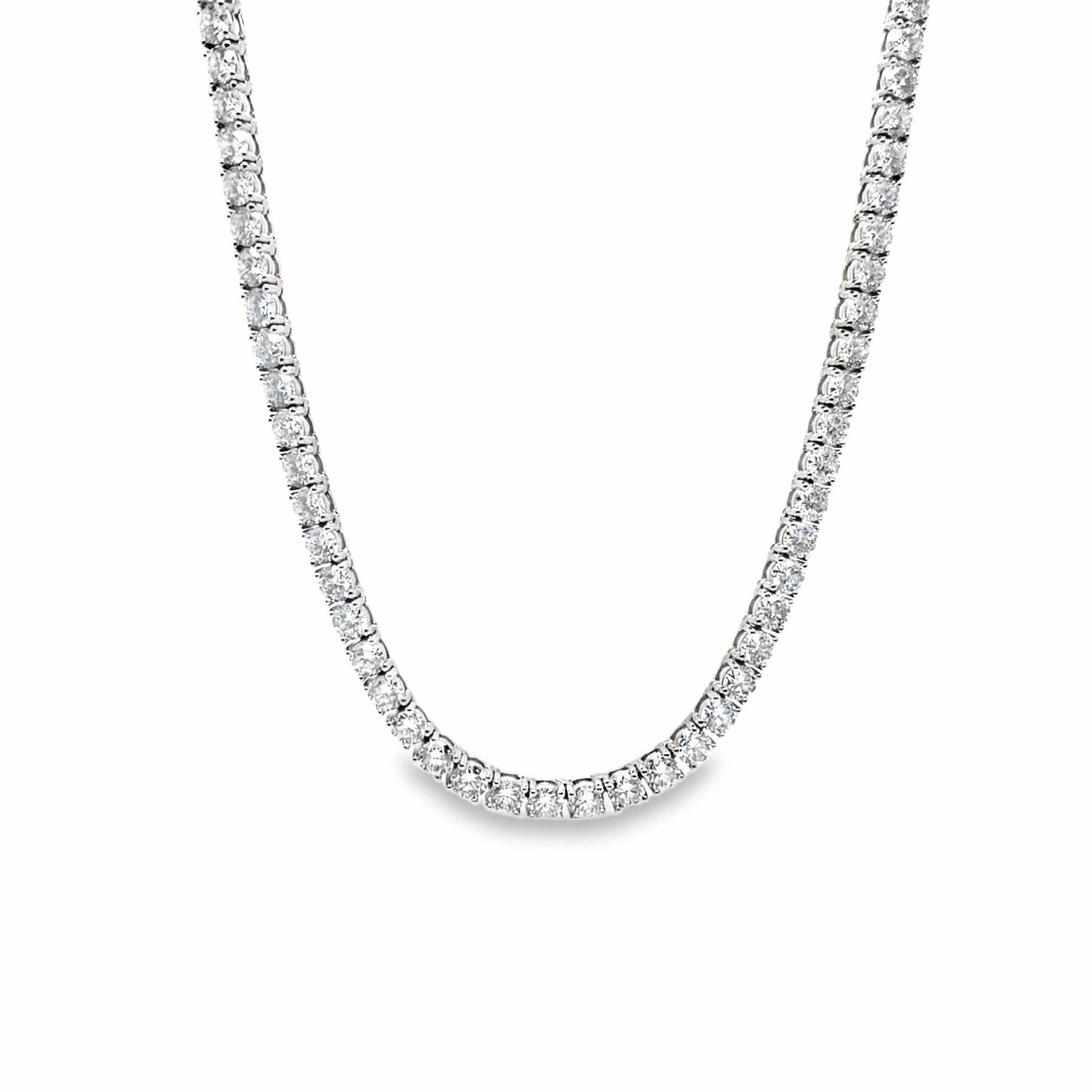14K WHITE GOLD 15.80 CT TW LAB GROWN TENNIS NECKLACE