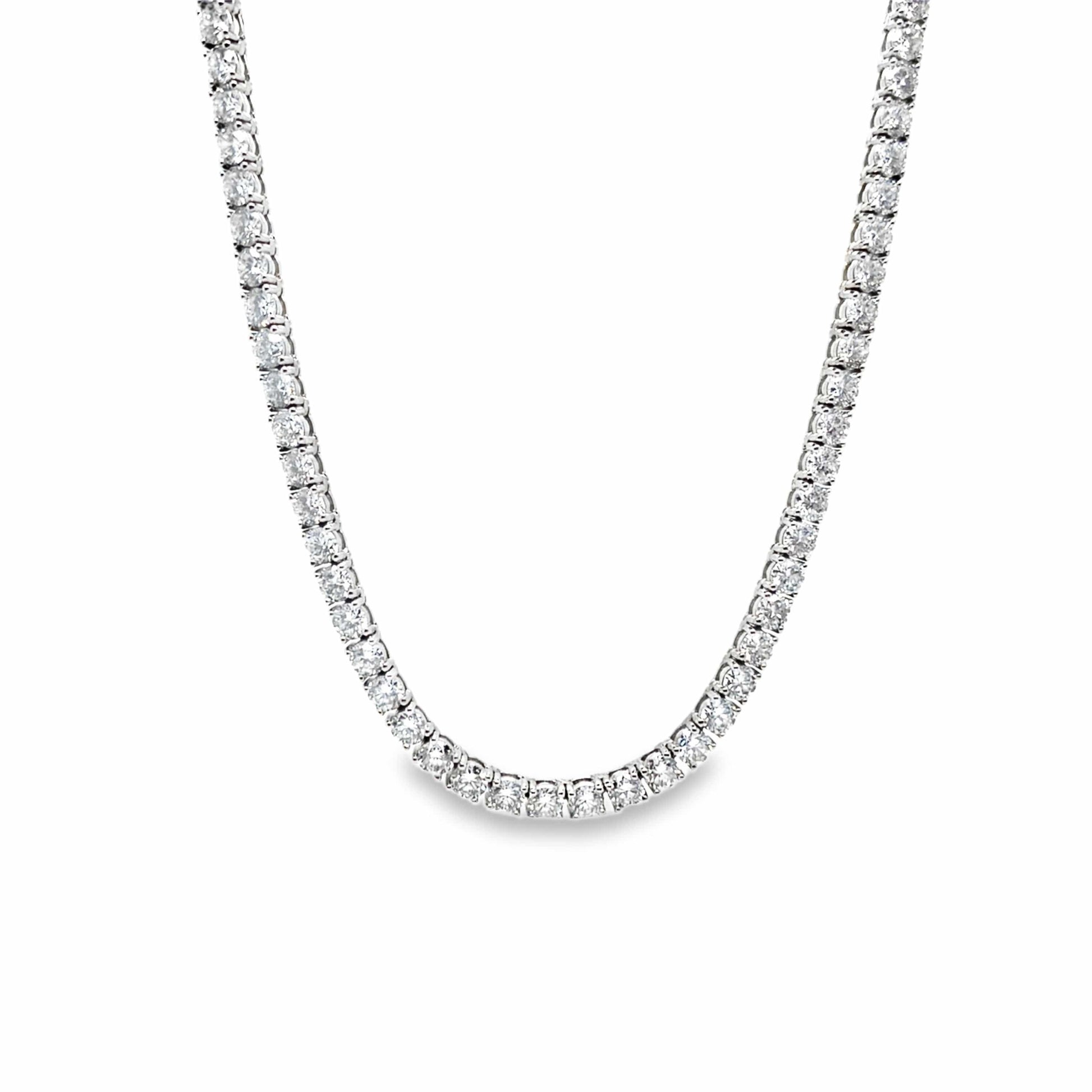 14K WHITE GOLD 15.80 CT TW LAB GROWN TENNIS NECKLACE