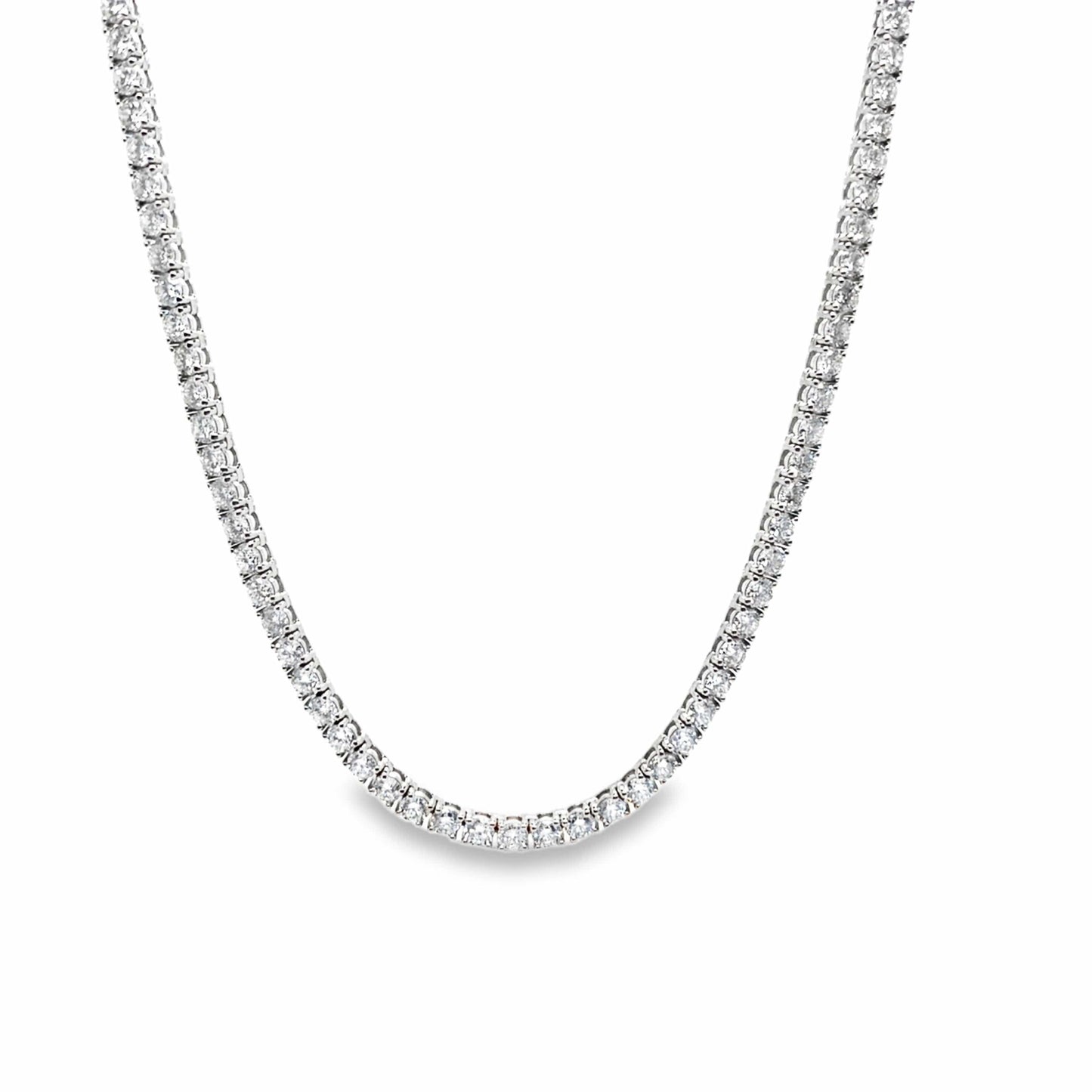 14K WHITE GOLD 10 CT TW LAB GROWN DIAMOND TENNIS NECKLACE