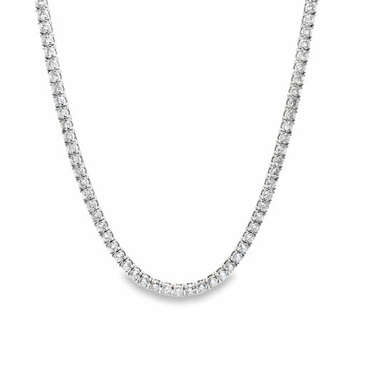 14K WHITE GOLD 10 CT TW LAB GROWN DIAMOND TENNIS NECKLACE