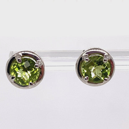 14K WHITE GOLD 2.00 CT TW PERIDOT EARRINGS