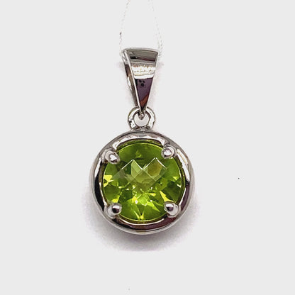 14K WHITE GOLD 1.40 CT PERIDOT PENDANT