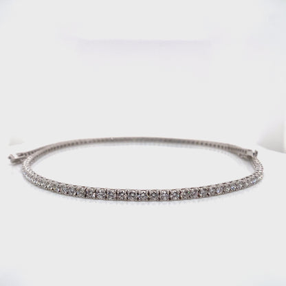 14K WHITE GOLD   10 CT TW LAB GROWN DIAMOND   TENNIS NECKLACE