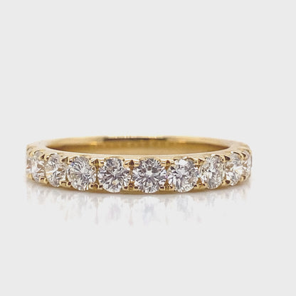 18KY .97CTW NATURAL RBC DIAMOND WEDDING BAND FRENCH-SET