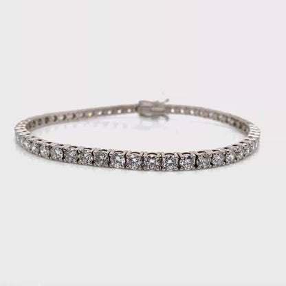 14K WHITE GOLD   6.02 CT TW LAB GROWN DIAMOND   TENNIS BRACELET