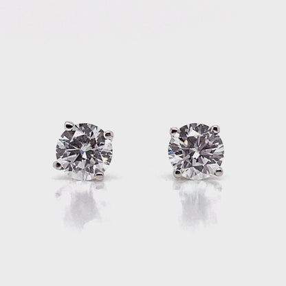 14K WHITE GOLD   0.50 CT TW LAB GROWN ROUND BRILLIANT DIAMOND   STUD EARRINGS