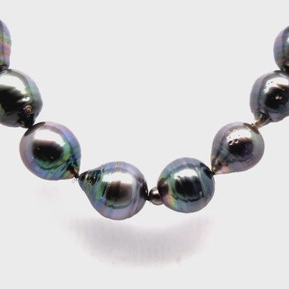 18" TAHITIAN PEARL STRAND NECKLACE WITH 14K WHITE GOLD CLASP