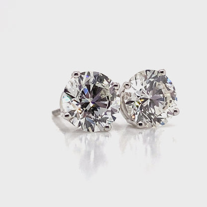 14K WHITE GOLD  2.50 CT TW LAB GROWN ROUND BRILLIANT DIAMOND   STUD EARRINGS