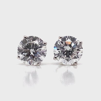 14K WHITE GOLD 1.35 CT TW LAB GROWN ROUND BRILLIANT DIAMOND STUD EARRINGS