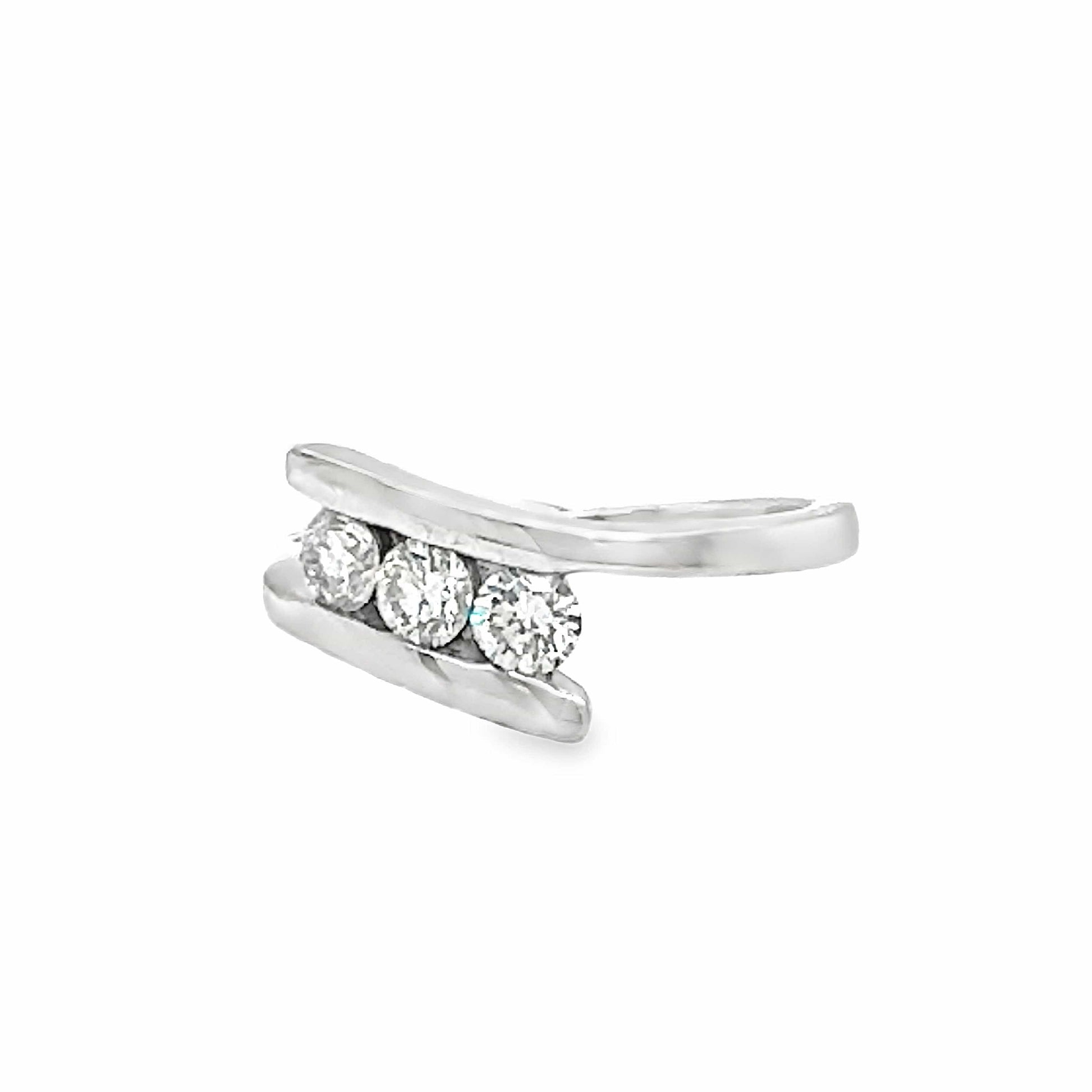 14KW 3 STONE FASHION RING 0.51 CTW
