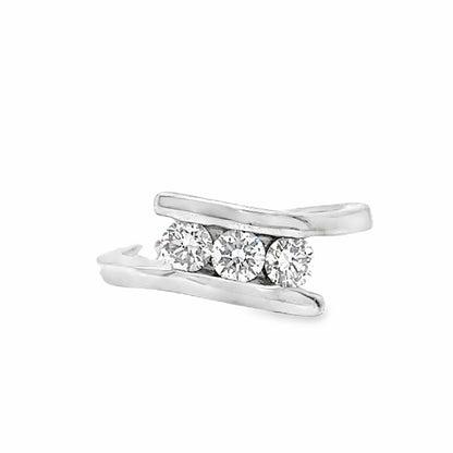 14KW 3 STONE FASHION RING 0.51 CTW