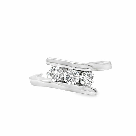 14KW 3 STONE FASHION RING 0.51 CTW