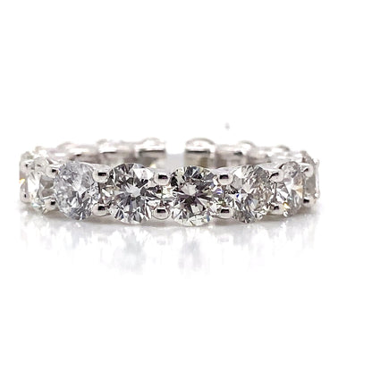 14K WHITE GOLD 6.13 CT TW ROUND BRILLIANT LAB GROWN DIAMOND ETERNITY BAND