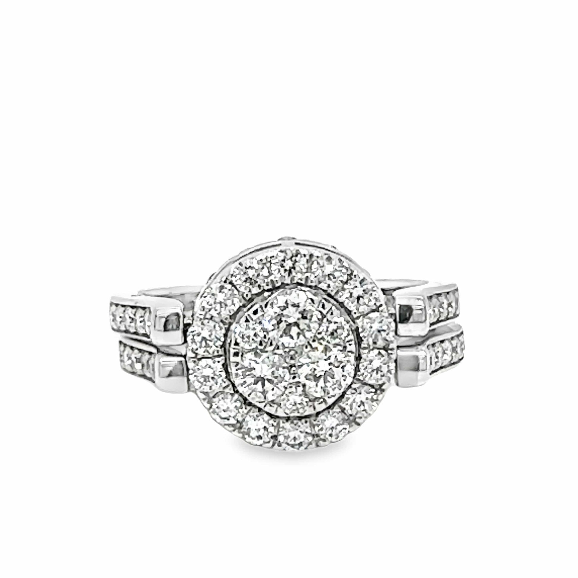 14KW BLUE AND WHITE DIAMOND FASHION RING 1.38 CTW