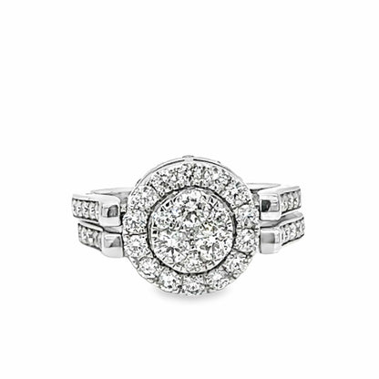 14KW BLUE AND WHITE DIAMOND FASHION RING 1.38 CTW