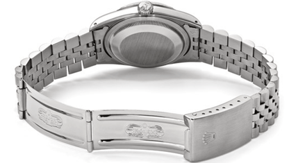 Rolex 36 mm Jubilee Datejust with Silver Diamond Dial & 18k Fluted Bezel
