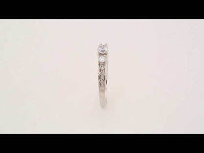 Rings 14K White Three-Stone Engagement Ring Mounting