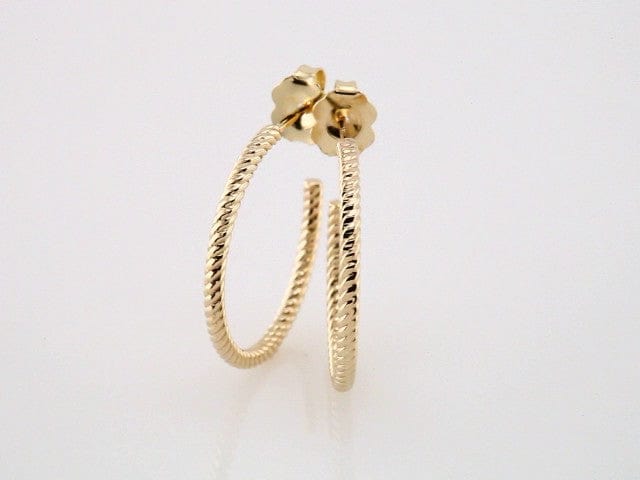 Earrings 14K Yellow Rope 21 mm Hoop Earrings
