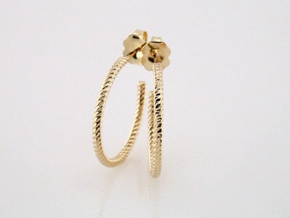 Earrings 14K Yellow Rope 21 mm Hoop Earrings